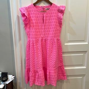 NWT Vineyard Vines eyelet flutter sleeve ruffle hem dress
